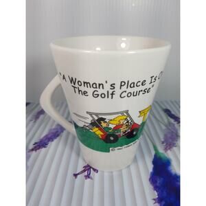 2002 Teebox Tales "A Womans Place is on The Golf Course" Ceramic Coffee Mug